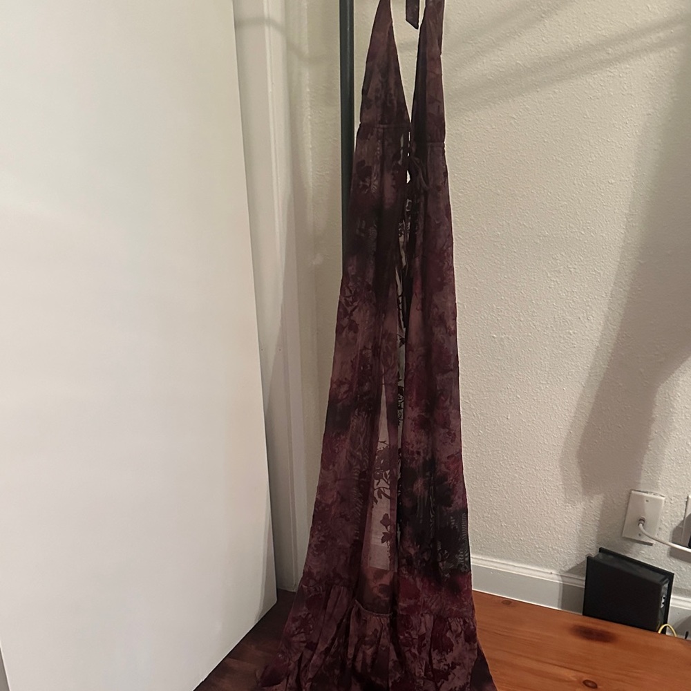 Elegant Purple OPEN Halter Dress